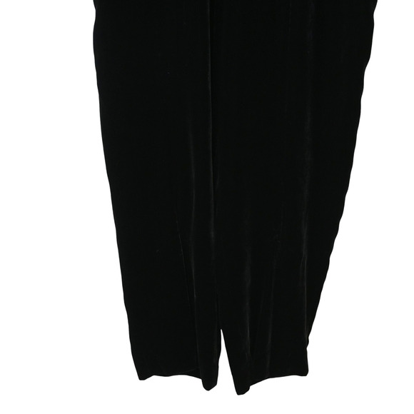 Theory Crushed Velvet Pants Size Medium Black Pull On Middle Split Pockets - Picture 4 of 8